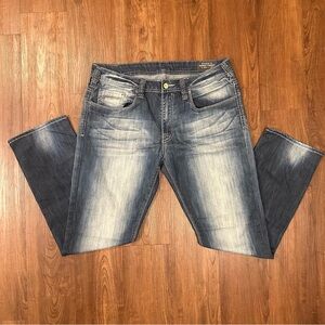 BUFFALO DAVID BITTON EVAN-X SLIM STRAIGHT 34x30 STRETCH ACID WASH 2000s Y2k 90s